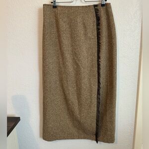 Ivy wool pencil slit skirt